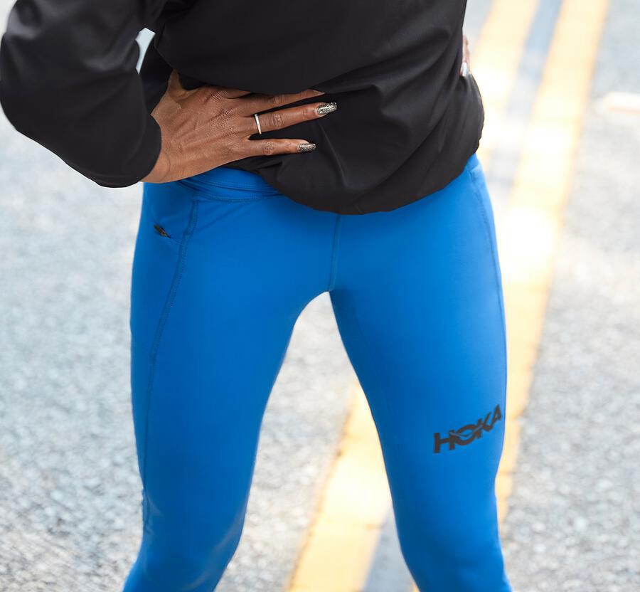 Hoka One One Nohavice Damske Modre - Performance Crop Tight - 35190-NREG